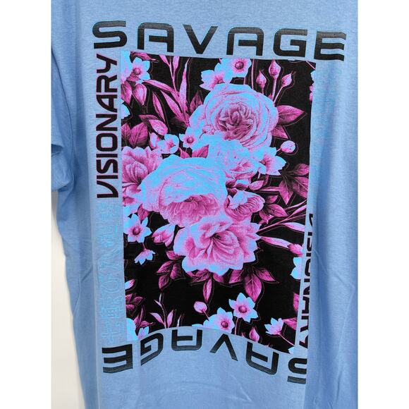 The Young and Wild Savage Blue Graphic TShirt Short Sleeve Mens Size Large NEW - Picture 2 of 8